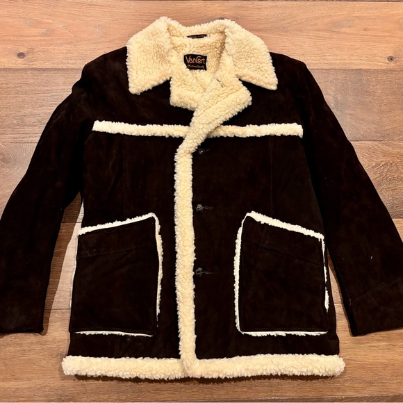 VINTAGE NWT VanCort Mens 42 Suede Leather Shearling Rancher Marlboro Coat